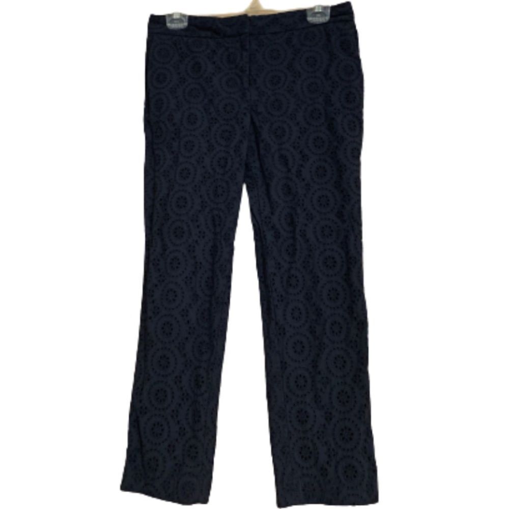 Ann Taylor Women’s Devin Slim Tailored Ankle Black Eyelet Pants Size-6P